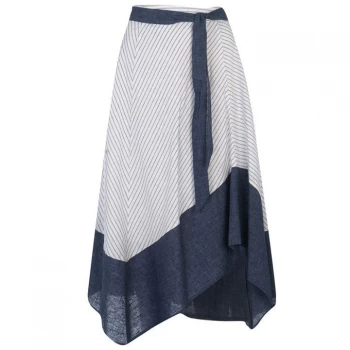 Image of DKNY Tie Midi Skirt - SILVER STRIPE