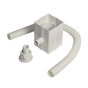 image of FloPlast RVS1W Round to Square Downpipe Rainwater Diverter - White