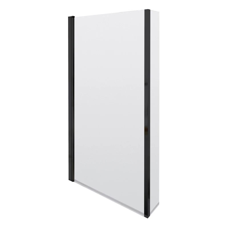 Image of Balterley 6mm Toughened Safety Glass LShaped Reversible Bath ScreenFixed Return Black unisex