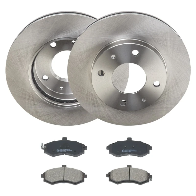 Image of RIDEX 3405B1984 Brake disc and pads set Front Axle, Brake Disc Type: internally vented, with acoustic wear warning Brake Set,disc brakes (3405)