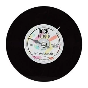 Image of Musicology Glass Wall Clock - Black Record