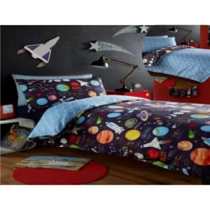 image of Planets Single Bed Duvet cover and 1 Pillowcase Bed Set Bedding Boys