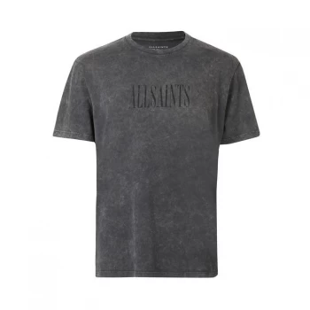 Image of AllSaints Gallo Short Sleeve Crew - Washed Black