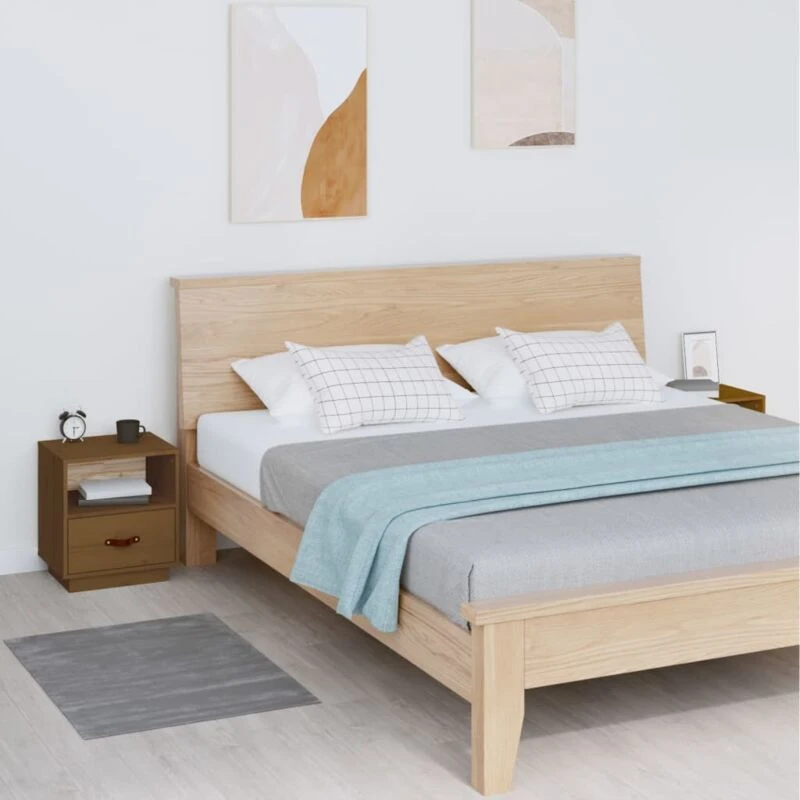 Image of VIDAXL Bedside Cabinets 2 pcs Honey Brown 40x34x45cm Solid Wood Pine Vidaxl 8720287203872