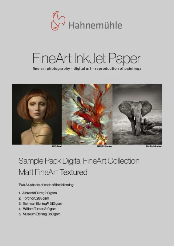 Image of HAHNEMUEHLE Digital FineArt Sample Pack A4 Matte Photo Paper - 12 Sheets 4011367005665