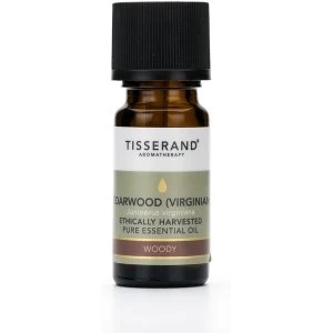 image of Tisserand Aromatherapy Cedarwood Virginian Ethically Harvested Essential Oil 9ml