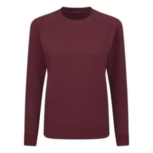 image of SG Ladies/Womens Raglan Sleeve Crew Neck Sweatshirt (XS) (Burgundy)