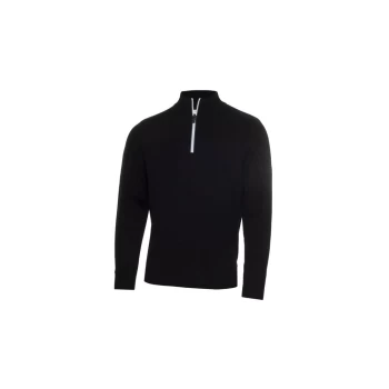 Image of Calvin Klein Half Zip Lined Sweater - Black - L