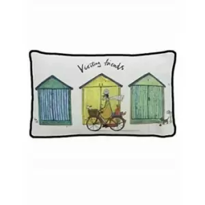 Image of Sam Toft Visiting Friends Feather Filled Cushion (One Size) (White) - White