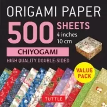 Image of Origami Paper 500 sheets Chiyogami Patterns 4" (10 cm) : Tuttle Origami Paper: High-Quality Double-Sided Origami Sheets Printed with 12 Different Desi