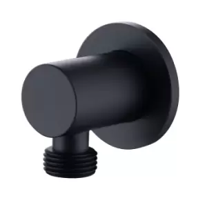 Image of Arissa Matt Black Round Wall Outlet Elbow