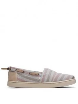 Image of Toms Girls Alpargata Striped Canvas Shoe - Multi