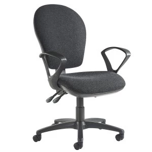 Image of Dams Lento High Back Operator Chair with Fixed Arms - Charcoal
