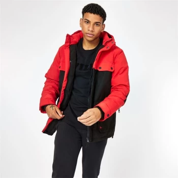 image of Jack Wills Sanderson Colour Block Jacket - Red