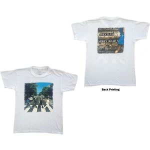 Image of The Beatles - Abbey Road Unisex Large T-Shirt - White