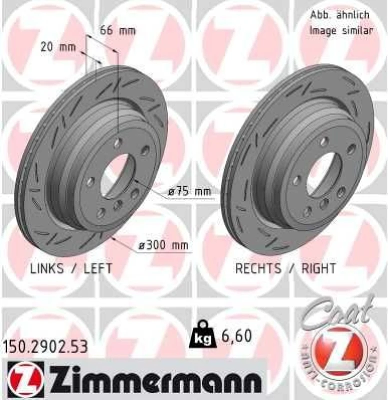 Image of ZIMMERMANN Brake disc ZIMMERMANN 150.2902.53