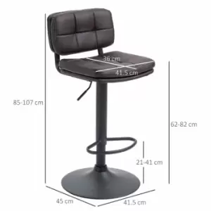 Image of HOMCOM Swivel Bar Stools Set Of 2 Brown