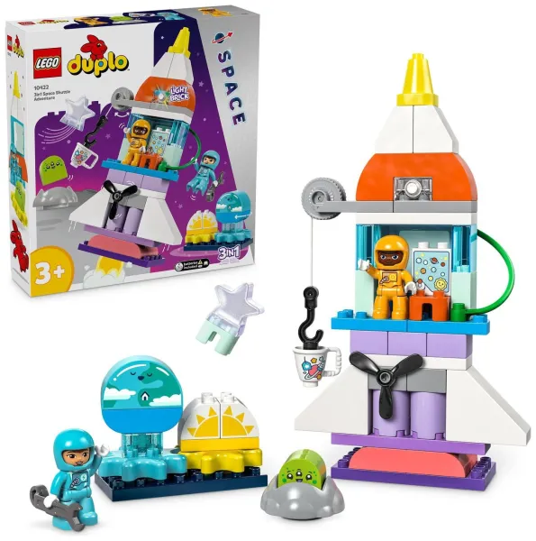 Image of LEGO DUPLO 3in1 Space Shuttle Adventure Rocket Toy 10422