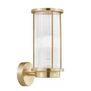 image of Linton Outdoor Wall Lantern Brass IP54 E27