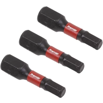 Image of Sealey AK8212 Hex 4mm Impact Power Tool Bits 25mm - 3pc