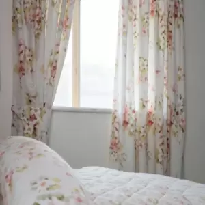 Image of Belledorm Cherry Blossom Lined Curtains (168 x 137cm) (Ivory)
