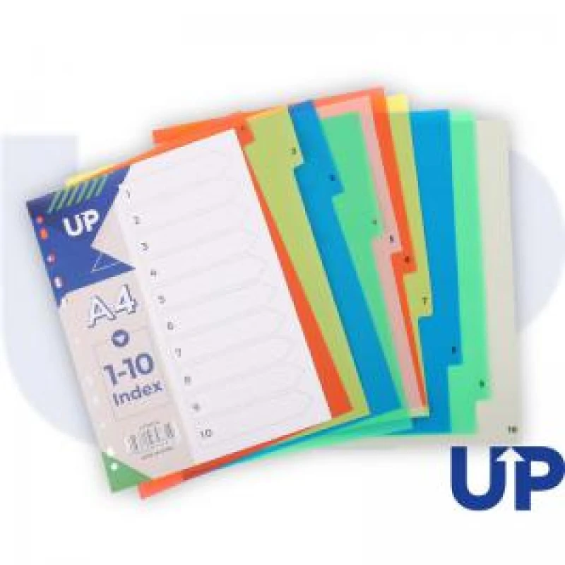 Image of UP Index Polypropylene A4 1 - 10 White