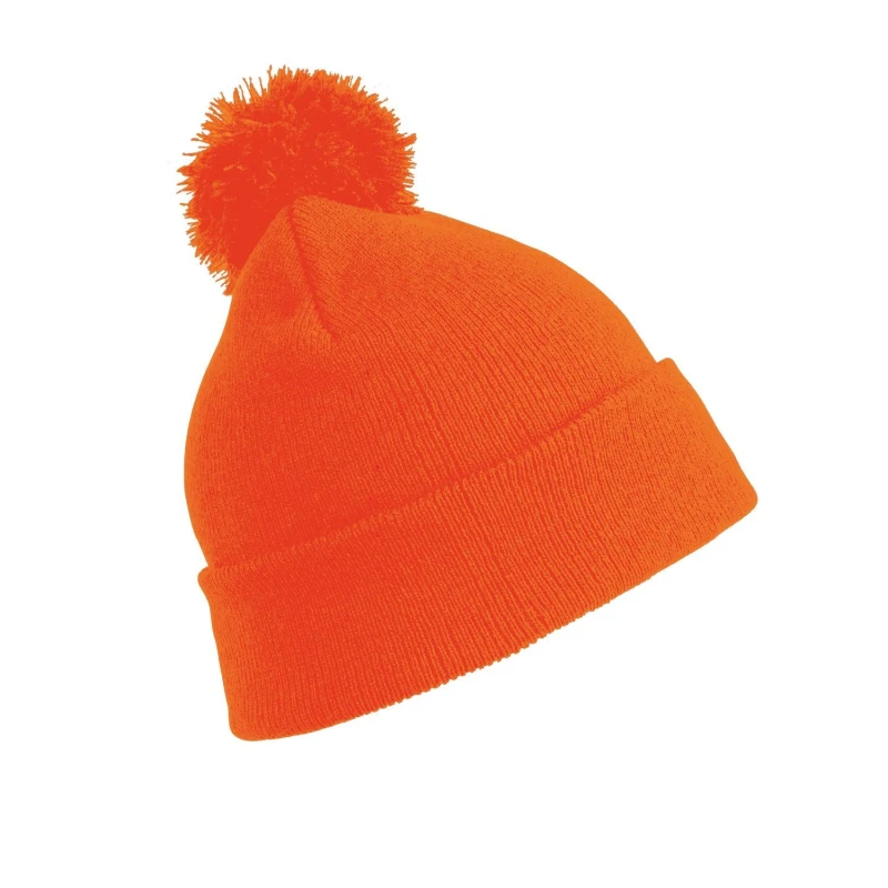Image of Result Result Men Pom Pom Beanie in Orange Orange One Size Male 5059444792861