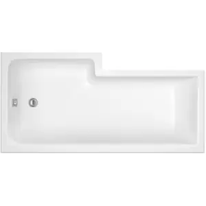 image of Nuie 1500mm Right Hand Square Shower Bath - White