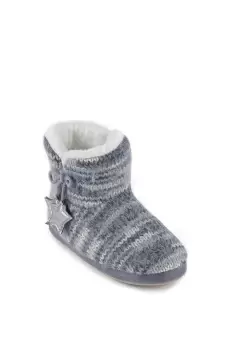 Image of Fluffy Knit Moon & Stars Boot Slippers