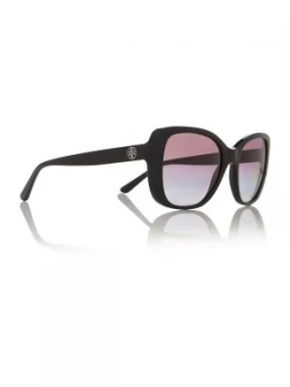 image of Tory Burch Black Ty7114 Rectangle Sunglasses Black