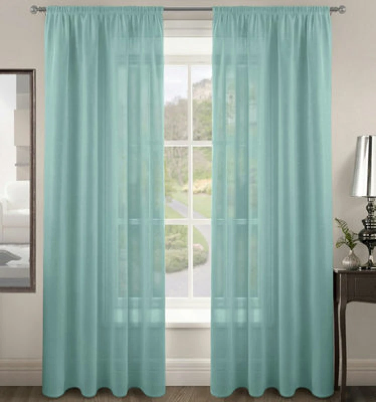 Image of Velosso Riva Slot Top Voile Panel - Duck Egg