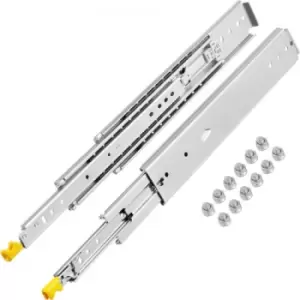 image of VEVOR Drawer Slides with Lock, 1 Pair 24 inch, Heavy-Duty Industrial Steel up to 500 lbs Capacity, 3-Fold Full Extension, Ball Bearing Lock-in & Lock-