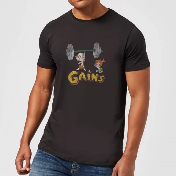 Image of The Flintstones Distressed Bam Bam Gains Mens T-Shirt - Black - 5XL