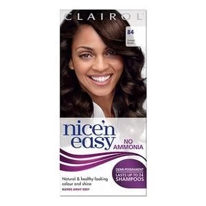 image of Nice n Easy Non Permanent Hair Dye Darkest Brown 84 Auburn