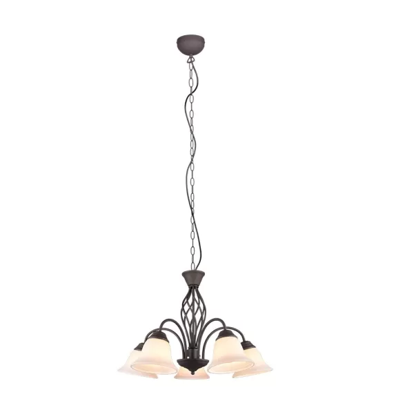 Image of Rustica Authentic 5 Light Multi Arm Pendant Ceiling Light Rusty