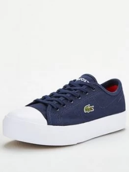 Image of Lacoste Ziane Plus Grand 120 Plimsolls - Blue/Orange, Navy/Orange, Size 5, Women
