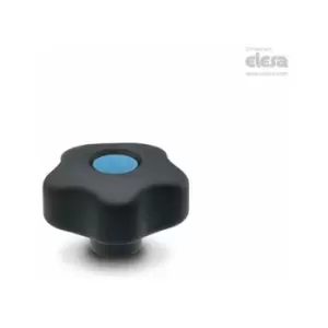 Image of ELESA Lobe knob-VCT.43 B-M6-Soft-C9 Black