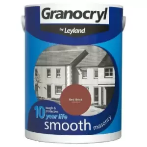 image of Granocryl Smooth Exterior Masonry Paint - 5L - Red Brick - Red Brick