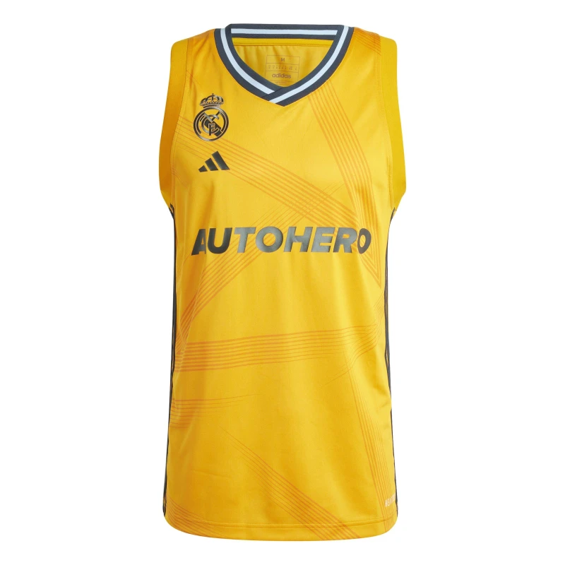 Image of adidas Mens Real Madrid Sleeveless HEAT.RDY 2024/25 Basketball Jersey Orange male XS