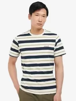 Image of Barbour Kendray Stripe T-Shirt - Multi, White Size M Men