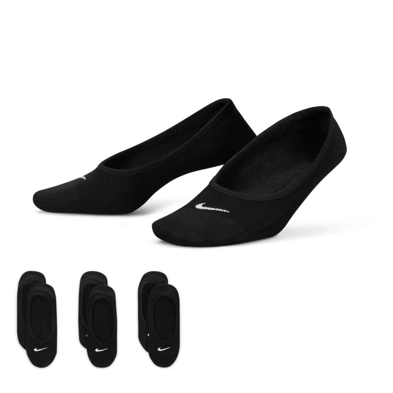 Image of Nike 3 Pack Invisible Socks Ladies Black/White female Ladies 4-8