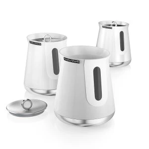 image of Morphy Richards Aspects Set of 3 Large Round Storage Canisters - White