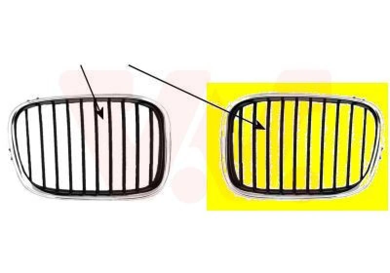 Image of VAN WEZEL Radiator Grille VAN WEZEL 0637511