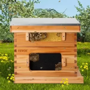 Image of VEVOR Beehive Box Kit Bee Honey Hive 20 Frames 1 Deep 1 Medium Natural Fir Wood