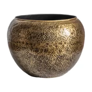 Gallery Interiors Large Panna Planter in Antique Brass