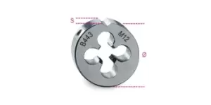 image of Beta Tools 443 HSS Fine Pitch Metric Thread Round Die M10 x 0.75mm 004430113