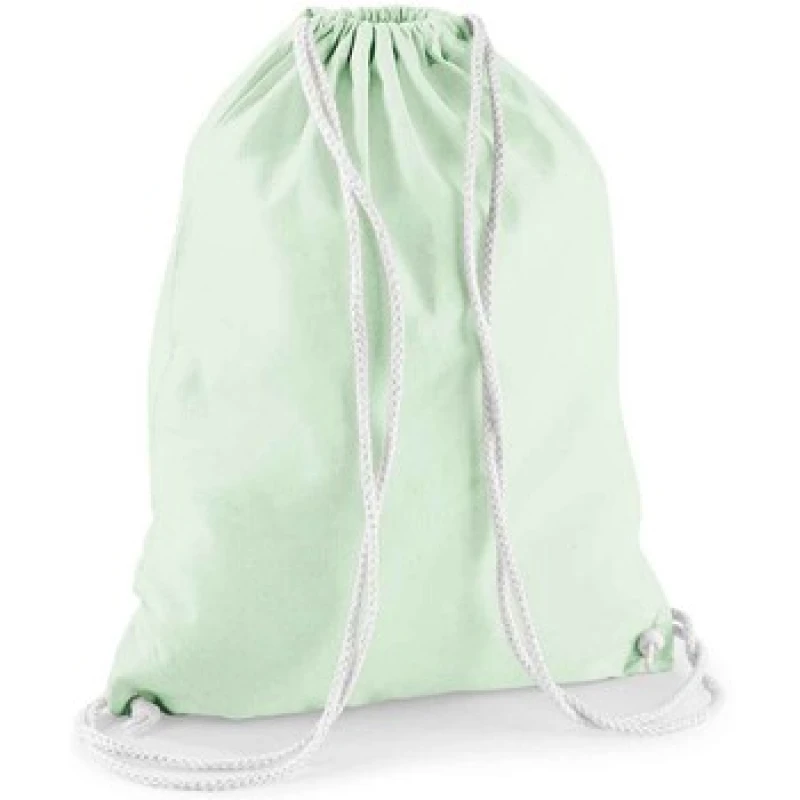 Image of Westford Mill Mens Cotton Drawstring Bag in Mint Mint Male