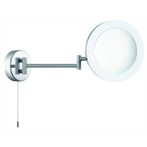 image of LED Swing Arm Magnifying Bathroom Mirror Chrome IP44