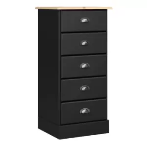 Image of Nola 5 Drawer Chest Black And Pine