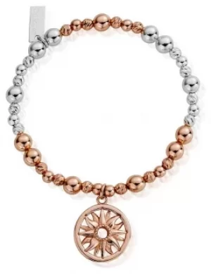 Image of ChloBo Rose And Silver Sun Mandala Bracelet MBSBS577 Jewellery